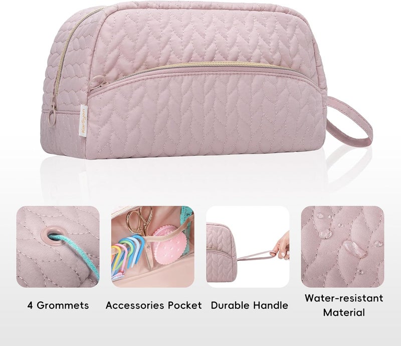 KarSyon Crochet Yarn Bag Knitting Bag Storage for Crocheting Accessories Crochet Hook Case Organizer Gift for Crochet Lovers (Pink), K3201 - Image 4